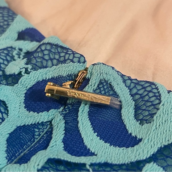 Lilly Pulitzer Devina Brewster Blue Light Flora Lace Shift Dress Size 6 - Picture 14 of 14